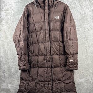 The North Face Long Metropolis 600 Down Hooded Jacket Parka Womens Medium